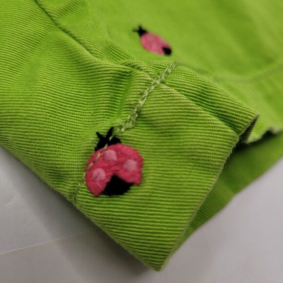 Gymboree Summer Green Chino Lady Bug Shorts Girls Size 7 Adjustable Waist - Picture 4 of 8